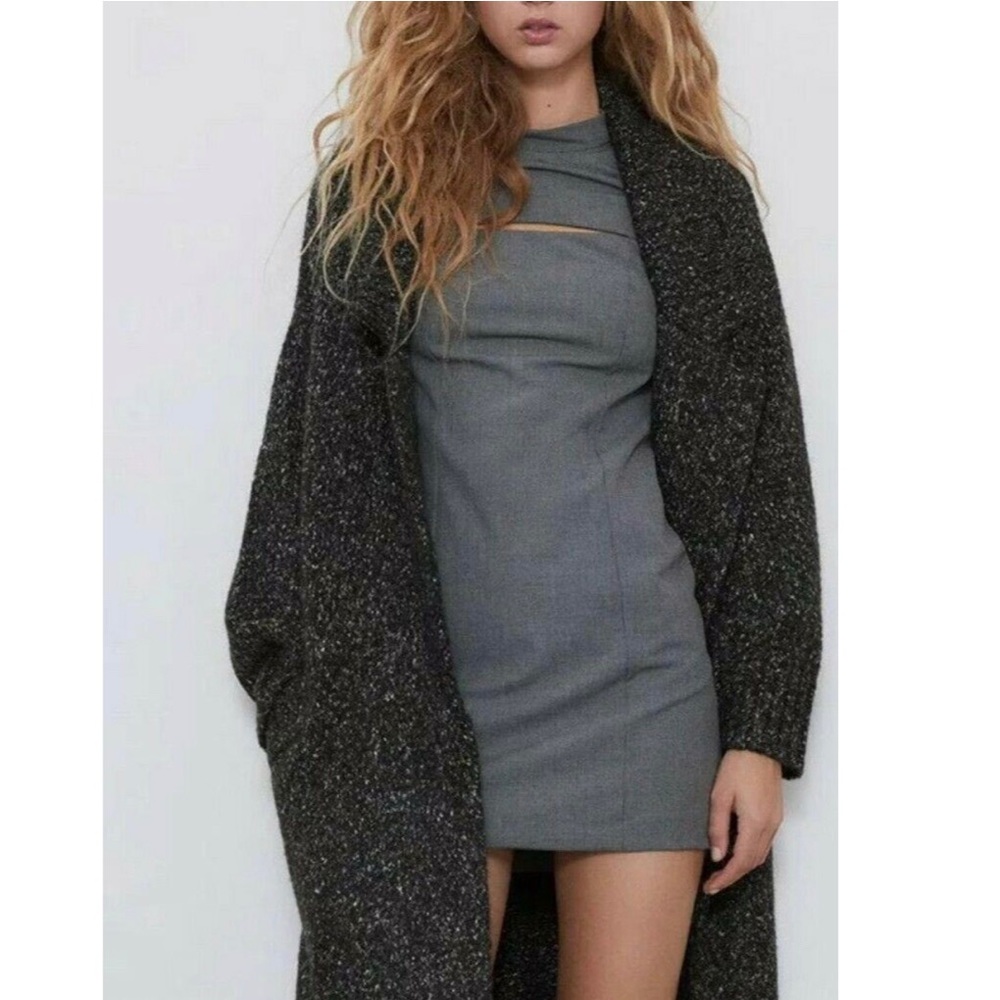 NWT ZARA houndstooth cut out dress